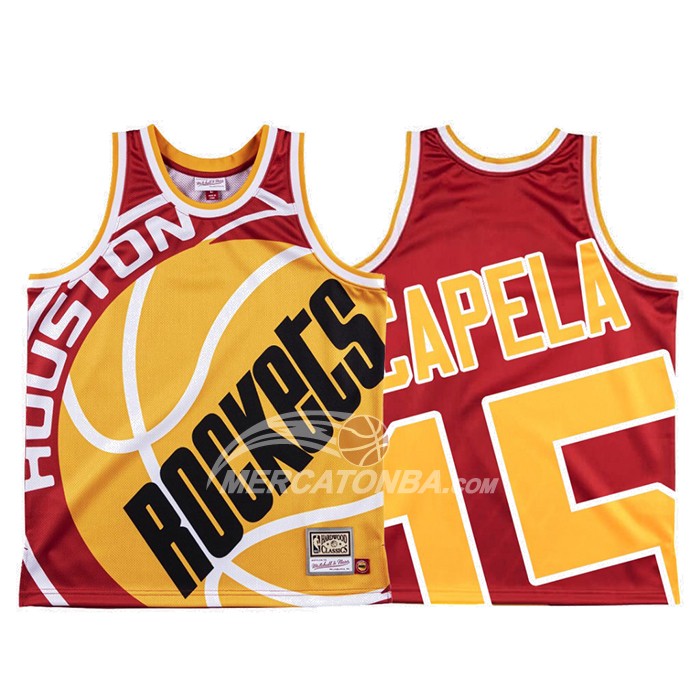 Maglia Houston Rockets Clint Capela Mitchell & Ness Big Face Rosso